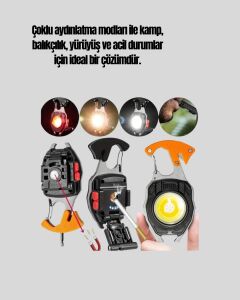 USB Şarjlı Mini LED Anahtarlık Fener