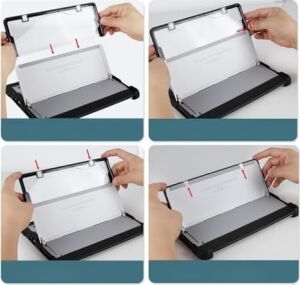 Surface Pro 9/10/11 13 Inç Surface Pro Copilot+ Pc Rugged Kılıf – 360° Stand, El Kayışı, Omuz Askısı, Darbe Emici Koruma Şeffaf Arka Darbe Emici Standlı Stylus Kalem Tutucu Koruyucu Siyah