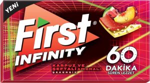 First Infinity 60 Dk Şeftali Karpuz Aromalı Şekersiz Sakız 27 gr