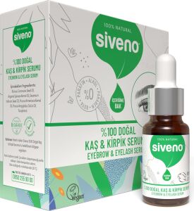 Siveno %100 Doğal Kaş ve Kirpik Serumu Bitkisel Yoğunlaştırıcı Canlandırıcı Yoğun Bakım Yağı Vegan 10 ml