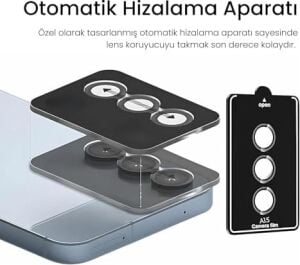 Psr Aksesuar  Galaxy Serisi Kamera Lens Koruyucu - 9h Sertlik | Otomatik Hizalama Aparatlı | Alüminyum Çerçeveli | Çizilmeye ve Düşmeye Karşı Tam Koruma (Siyah, S25 Ultra)