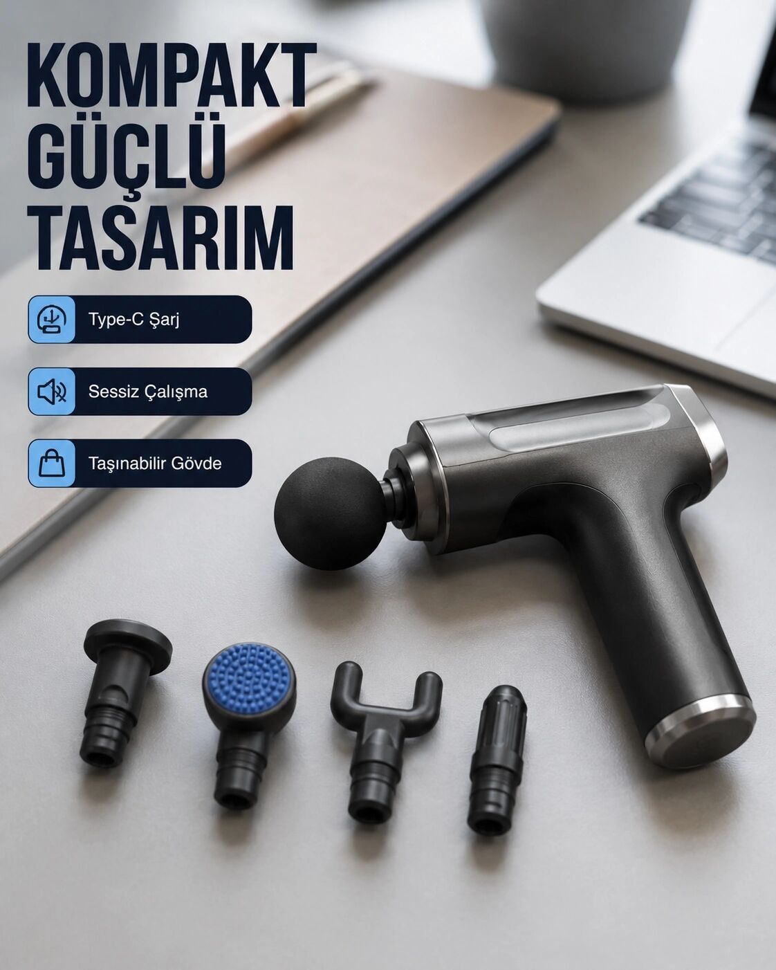 Kas Yorgunluğu Giderici Vücut Masaj Tabancası Yeni Nesil