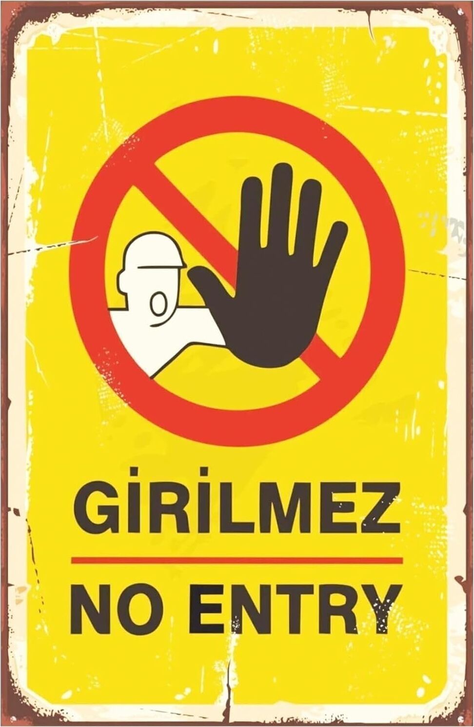 Girilmez No Entry Retro Vintage Ahşap Mdf Tablo