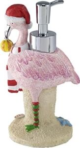 Avanti Linens - Sabunluk/losyon Pompası, Dayanıklı Reçine, Banyo Aksesuarları, Tatil Ev Dekoru (Flamingo Jingle Koleksiyonu)