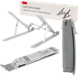 Ayarlanabilir Metal Laptop ve Tablet Standı (10-15.6 Inç), Kaymaz Tabanlı Ergonomik Masaüstü Bilgisayar Yükseltici
