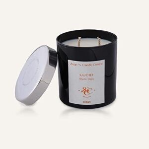 El Yapımı Soya Mumu, Mystic Onyx Kokulu Siyah Cam MUM,%100 Vegan, Eco-Friendly | 300 gr • 11OZ