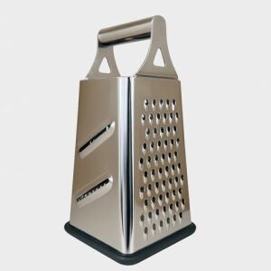 Paslanmaz Çelik 4 Taraflı Rende – 24 cm | Çok Amaçlı Mutfak Rendeleme Aracı | Peynir, Sebze, Meyve ve Patates Için | Kaymaz Tabanlı & Ergonomik Saplı