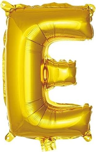 E Harfi 16 Inç Gold Renk Folyo Balon 36 cm (Altın)
