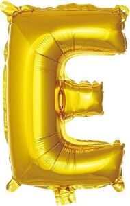 E Harfi 16 Inç Gold Renk Folyo Balon 36 cm (Altın)