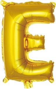 E Harfi 16 Inç Gold Renk Folyo Balon 36 cm (Altın)