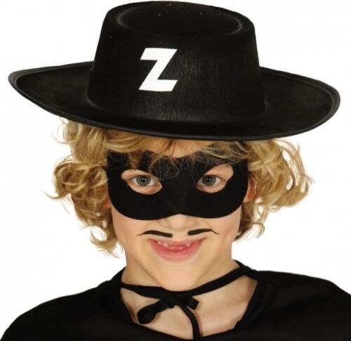 Z Logolu Zorro Şapkası ve Zorro Maskesi Çocuk Boy