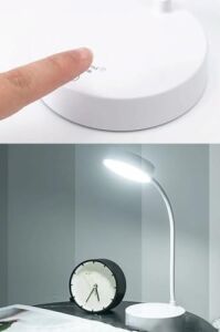 Şarjlı Dokunmatik Akrobat Masa Lambası – 12 Led'li Katlanabilir Kitap Okuma ve Çalışma Işığı, Beyaz Işık, Işıldak Modlu Taşınabilir Masa Üstü Lamba-Kitap Okuma Işığı