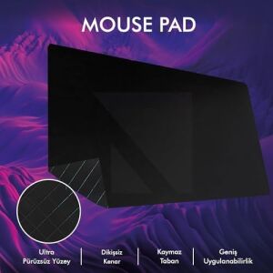 MP07-24X33 Ofis ve Gaming Mousepad | Kaymaz Taban, Oyuncu Gamepad, Ev, Ofis, Oyun Için (Siyah)