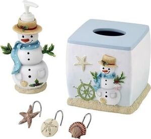 Avanti Linens Coastal Snowman Collection Sabunluk/losyon Pompası, Çok Aşamalı