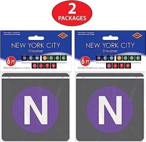 Beistle 53650 Asılı Afişler 2 Parça New York City Parti Dekorasyonları, 12,7 cm x 6 ', Siyah/mor/mavi/sarı/yeşil/pembe/kırmızı
