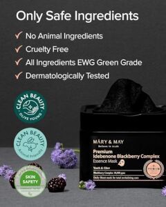 Mary&may Blackberry Kompleksi Içeren Kuru ve Mat Ciltlere Blackberry Kompleksi Içeren Kuru ve Mat Ciltlere Özel Nemlendirici ve Cilt Aydınlatıcı Bakım Maskesi 1 ADET/250G