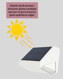 Pır Sensörlü Solar Lamba – Otomatik Şarj ve Gece Aydınlatma