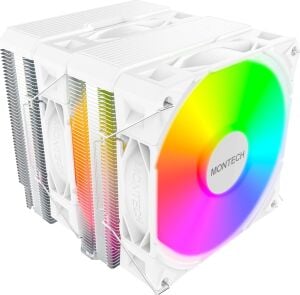 NX600 Argb 6 Isı Borulu ve Premium Üst Kapaklı Çift Kule Cpu Hava Soğutucu | 28MM E28 Argb Premium Fan | Lehimli Bakır Taban | Üstün Isı Dağılımı | Tüm Intel ve Amd Soket Desteği |beyaz