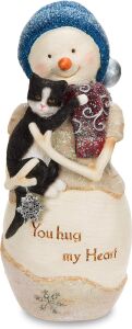 Birchhearts Hug My Heart Kardan Adam Figürü, Kedi, 12,7 cm Beyaz