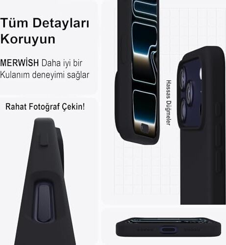 iPhone 17 Promax Uyumlu Silikon Telefon Kılıf Arka Kapak Koruma Leke Tutmaz Kolay Temizlenen Kutulu Hediye Ince Hafif Dayanıklı Kaymaz Modern Tasarım Orijinal Lansman Kalitesinde (Siyah)