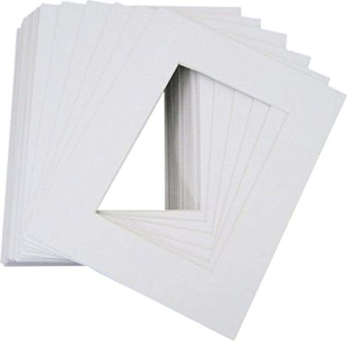 25 Adet 8 x 10 Beyaz Resim Mat Mat Beyaz Core Schraegschnitt Için 5 x 7 Foto + Arka Taraf + Toz Torbası