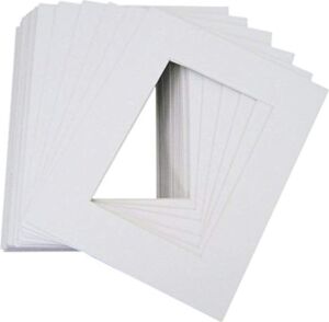 25 Adet 8 x 10 Beyaz Resim Mat Mat Beyaz Core Schraegschnitt Için 5 x 7 Foto + Arka Taraf + Toz Torbası