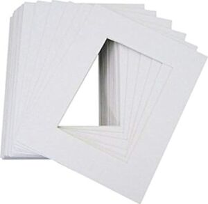 25 Adet 8 x 10 Beyaz Resim Mat Mat Beyaz Core Schraegschnitt Için 5 x 7 Foto + Arka Taraf + Toz Torbası