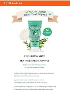 Hassas Ciltler Için Karşıtı Nemlendirici Maske A'pıeu Fresh Mate Tea Tree Mask (Calming)