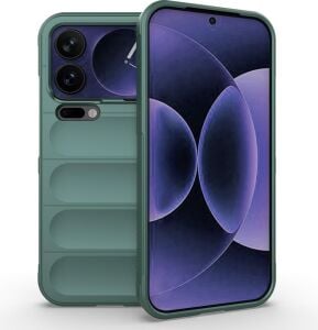 Xiaomi 17 Pro Max Ile Uyumlu Kılıf Tpu Oyuklu Arka Yüzey Z-Etnik Esnek Silikon Kapak O-Tto Prime Silikon Mi 17 Pro Max Için Kılıf Koyu Yeşil