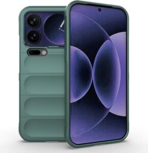 Xiaomi 17 Pro Max Ile Uyumlu Kılıf Tpu Oyuklu Arka Yüzey Z-Etnik Esnek Silikon Kapak O-Tto Prime Silikon Mi 17 Pro Max Için Kılıf Koyu Yeşil
