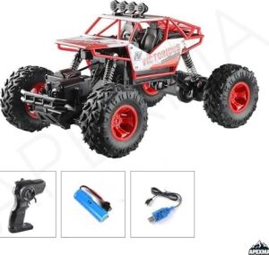 Oyuncak 2.4ghz Uzaktan Kumandalı Full Fonksiyon Şarjlı 4x4 Arazi Aracı Rc Rock Crawler (Kırmızı)