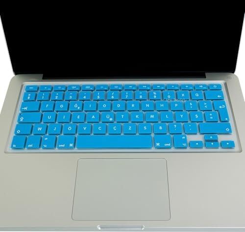 Türkçe F Klavye Koruyucu Silikon Apple MacBook Air 13 & Pro 13/15 ile Uyumlu | Tr F Dizayn | A1278 A1502 A1425 A1369 A1466 A1286 A1398 Açık Mavi