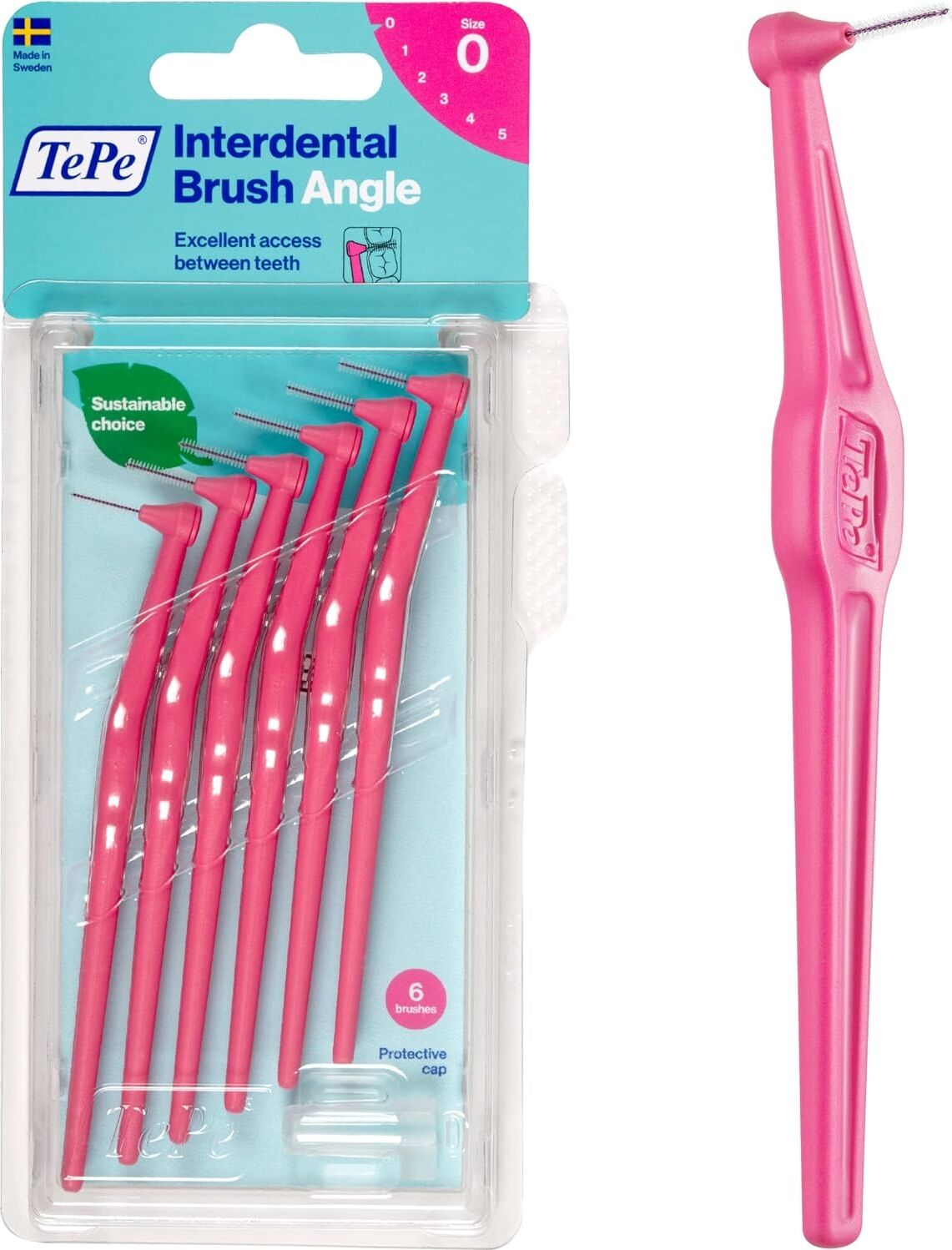 Angle Saplı Arayüz Fırçası Pembe 0 mm 6'lı (1 x 6 Adet)