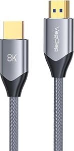 8k 60Hz 4K 120Hz 48 Gbps Hdr Arc Hdcp Örgülü HDMI 2.1 Kablo 1 Metre