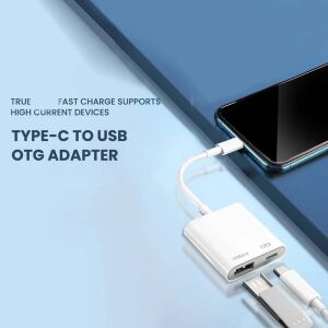 Type-C To USB 3.0 Konvertör iPhone 16 Serisi Uyumlu  Xiaomi  Uyumlu Çevirici Flash Disk USB Bellek Kullanak Için ZR570