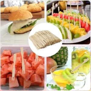 100 Paket Bambu Meze Çatalı, Meze Için Kürdan, Meyve, Kokteyl, Şarküteri Tahtası Aksesuarları Için 3,5 Inç Mini Çatal (100 Paket)