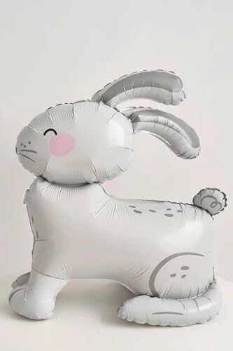 Gri 3D Büyük Boy Tavşan Folyo Balon