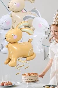 Gri 3D Büyük Boy Tavşan Folyo Balon