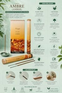 Doğal Amber Çubuk Tütsü (20 Aromatika Çubuk Tütsü)