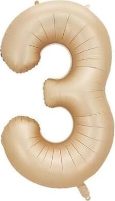 - 3 Rakamı Karamel Folyo Balon 34 Inch 86 cm