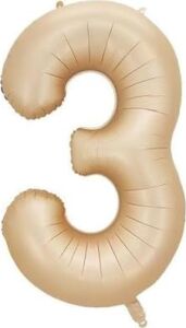 - 3 Rakamı Karamel Folyo Balon 34 Inch 86 cm