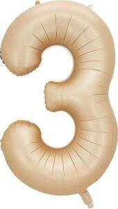 - 3 Rakamı Karamel Folyo Balon 34 Inch 86 cm