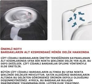 2 Adet 250 ml Çift Cidarlı Borosilikat Cam Kupa Bardak Termisil Isıya Dayanıklı Şeffaf Kahve Çay Latte Espresso Fincanı Cam Bardak Seti