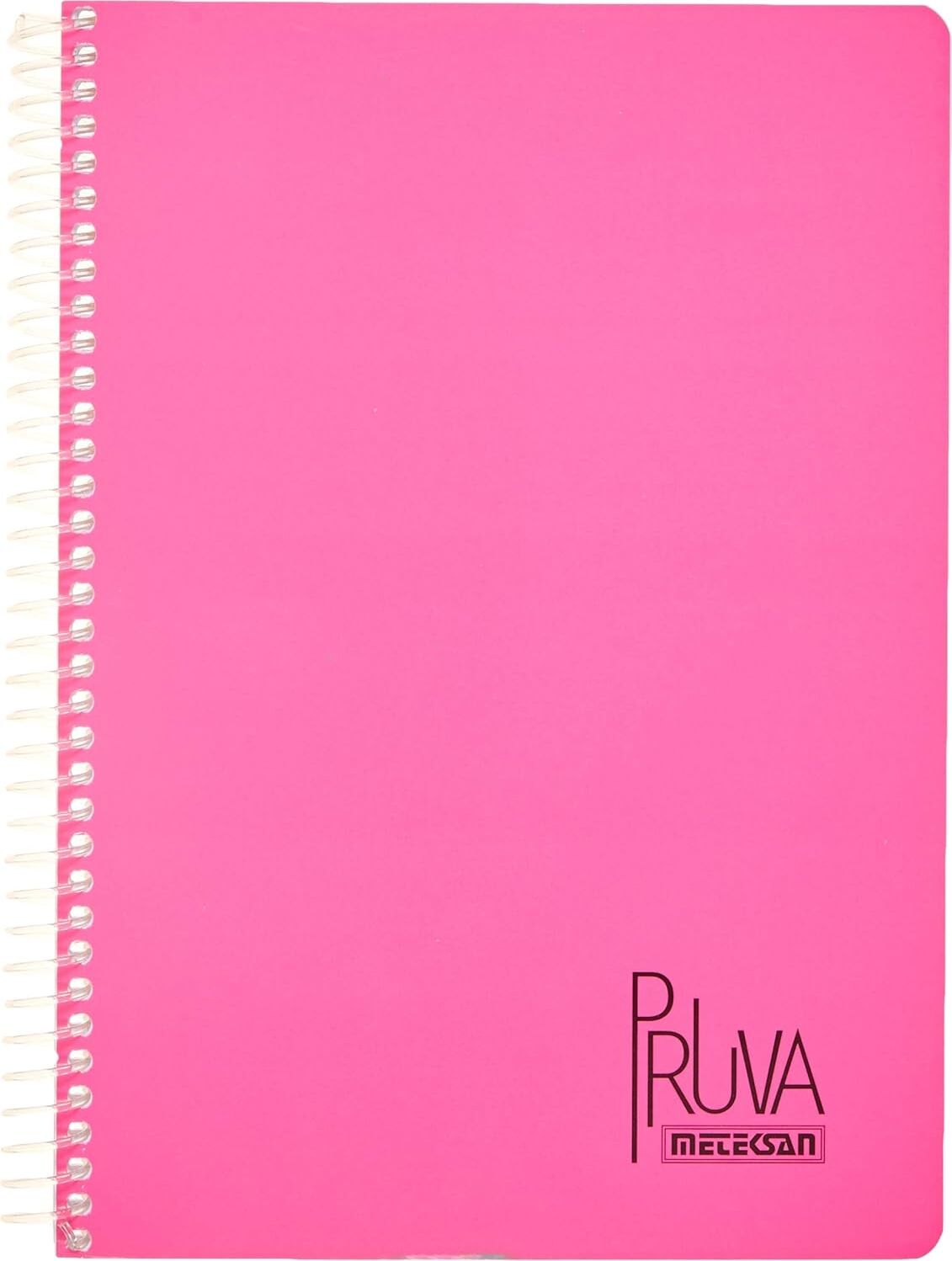 A4 Pet Spiralli Karton Kapaklı Defter 144 Yaprak - Kareli - Fuşya