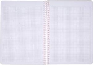 A4 Pet Spiralli Karton Kapaklı Defter 144 Yaprak - Kareli - Fuşya