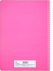 A4 Pet Spiralli Karton Kapaklı Defter 144 Yaprak - Kareli - Fuşya