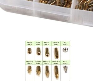 Htf 300 Adet M2 Metal Distans Vida Somun Seti Aralıyıcı Stand Off 10 Çeşit Şeffaf Çantada Vida Seti