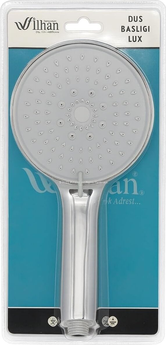 Lux Turbo Duş Başlığı, 5 Farklı Akış, Yüksek Basınçlı, Su Tasarruflu, Ultra Dayanıklı, Çok Fonksiyonlu, Yüksek Kalite, Vakumlu Ambalaj, El Duşu (Gri)
