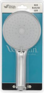 Lux Turbo Duş Başlığı, 5 Farklı Akış, Yüksek Basınçlı, Su Tasarruflu, Ultra Dayanıklı, Çok Fonksiyonlu, Yüksek Kalite, Vakumlu Ambalaj, El Duşu (Gri)