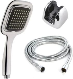 Siyah Duş Seti El Duşu Başlığı Spiral Hortum Dayanıklı Banyo Duş Aksesuarı